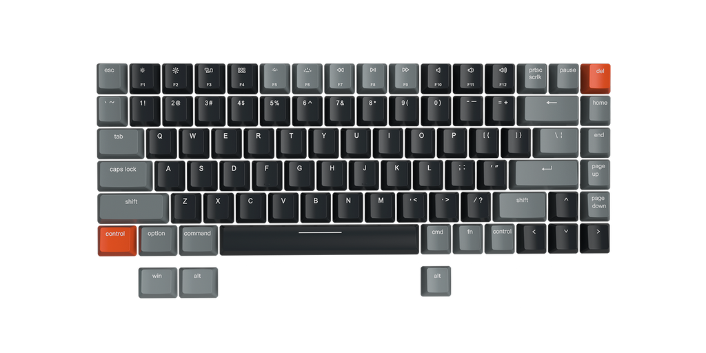 Vissles 84 keys ABS keycaps in black